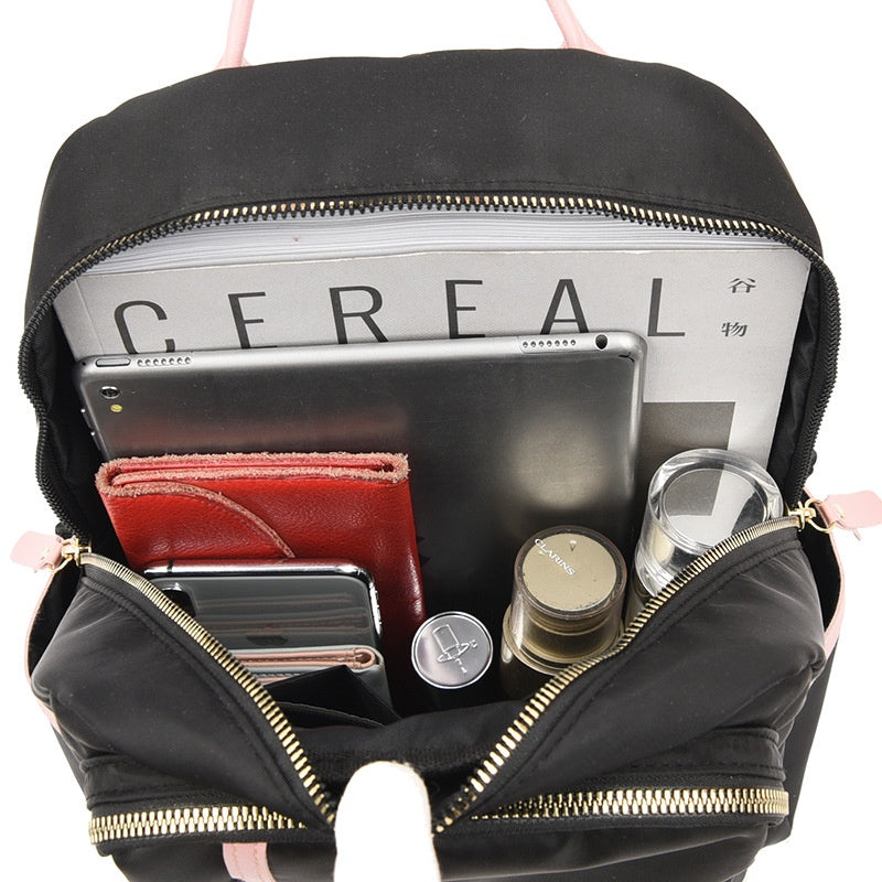 IELGY Oxford Cloth Backpack Women's Large Capacity All-match Collegiate Style Waterproof And Lightweight