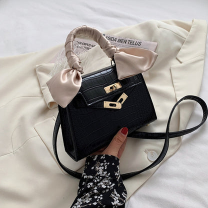 IELGY Bamboo Handbag Crocodile Locked Shoulder Bag Women's Bag