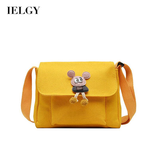 IELGY Korean version canvas bag multi-color optional all-match yellow shoulder bag cartoon crossbody Bag women small fresh