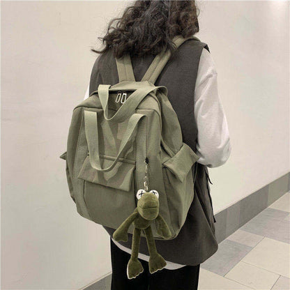 IELGY school bag female portable college style tooling simple backpack wild large capacity