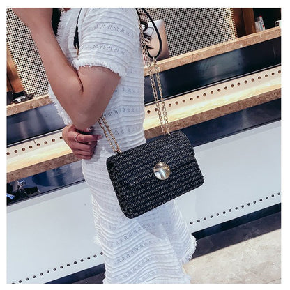 Straw gilding small square shoulder bag handbags