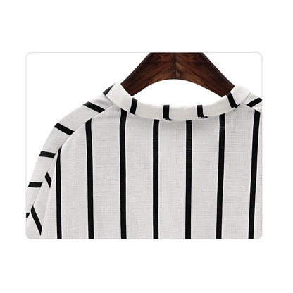 IELGY Plus Size Loose Striped Shirt Top