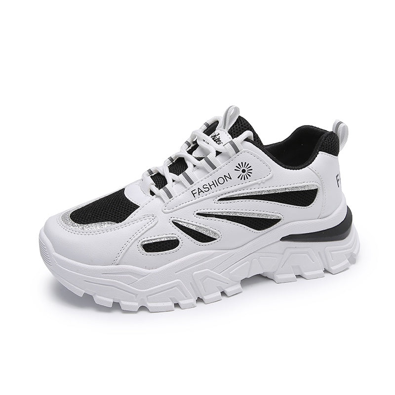 IELGY Fashionable Breathable Trendy Korean Round Toe Lace-up Sports Women's Shoes