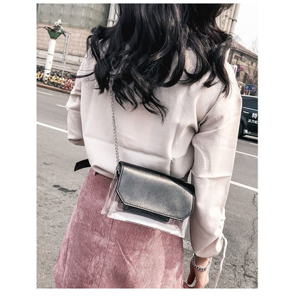 Laser Transparent Jelly Bag Messenger Bag