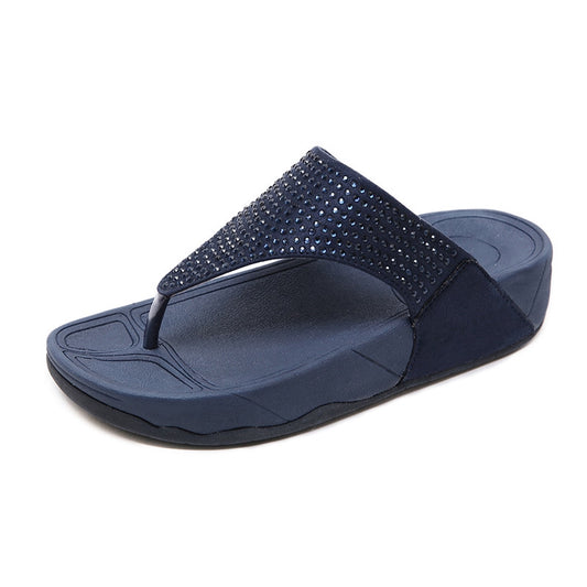 IELGY [Size35-41] Thick sandals and slippers women beach wedge comfortable slip-on large sandals