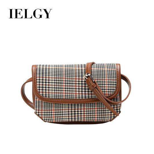 IELGY Waist bag retro lattice net red shoulder Messenger bag ins wild student small square bag