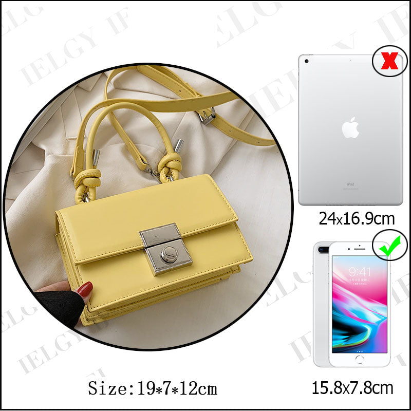 IELGY PU One shoulder Commuting Pink Women's messenger bag Solid color Fashion Square Casual