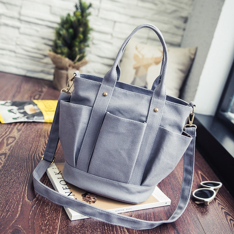 Canvas bucket bag big bag shoulder bag shoulder bag