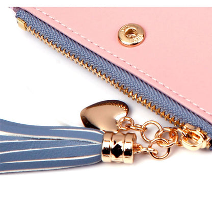 IELGY ladies coin purse contrast color wallet zipper button bag