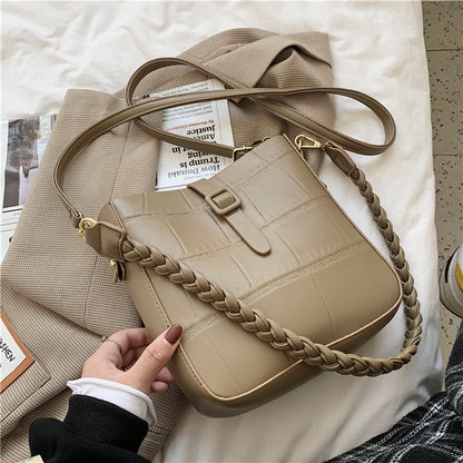 IELGY Fashion Ladies Large-capacity Korean Style Diagonal Bag Soft Leather Belt Buckle