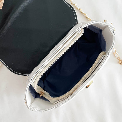 IELGY Fashion Lingge Chain Female Diagonal Korean Style Temperament Small Square Bag