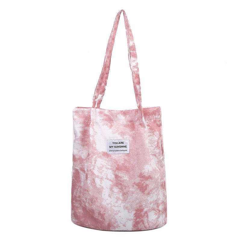 IELGY fashion tie-dye canvas handbag small fresh and large capacity portable