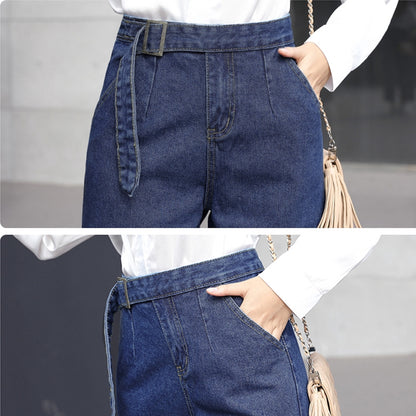 IELGY Super fire straight loose jeans wide leg pants women high waist cropped pants