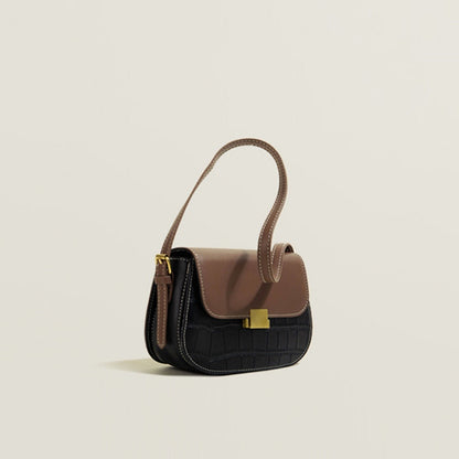 IELGY color matching shoulder strap adjustable ladies retro high-end crossbody bag