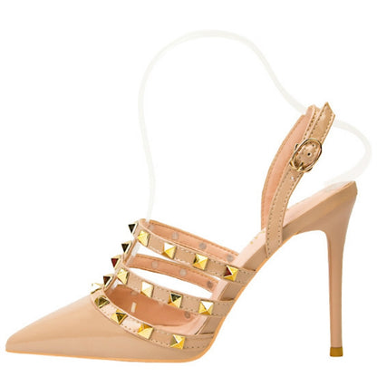 IELGY Pointed-toe high heel women fashion sexy 10cm thin with thin rivets women's Roman sandals