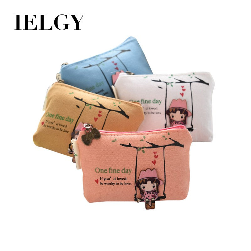 IELGY New canvas cartoon coin purse
