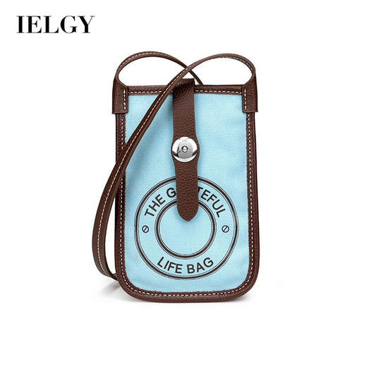 IELGY Woman's bag Black Square Mobile phone Letters Crossbody Mini Stylish Simple Versatile