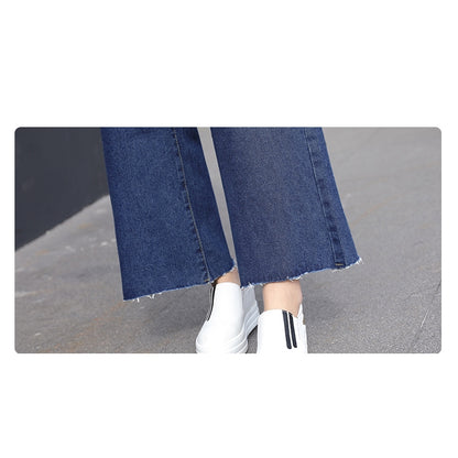 IELGY Super fire straight loose jeans wide leg pants women high waist cropped pants