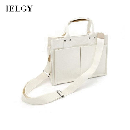 IELGY Women's bag versatile one shoulder casual Korean version portable fashion crossbody canvas black