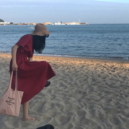 IELGY Canvas bag female shoulder shoulder simple printing wild bag