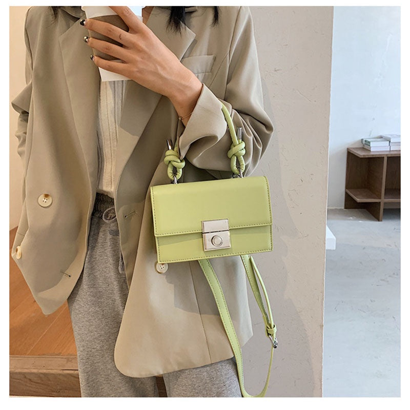 IELGY PU One shoulder Commuting Pink Women's messenger bag Solid color Fashion Square Casual