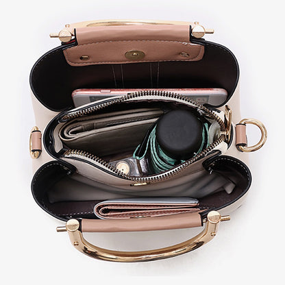 IELGY Fashion Stripe Korean Temperament Messenger Bag Simple Bucket Type