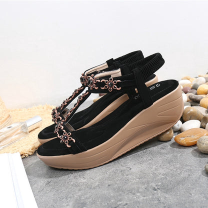 IELGY [Size36-42] Platform sandals height 5cm slope platform large size women's shoes