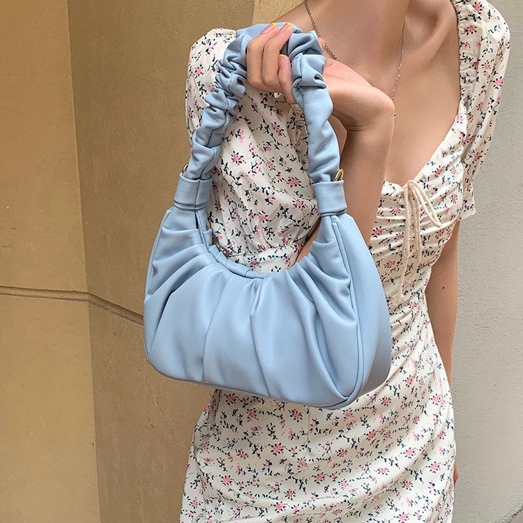IELGY Ladies armpit bag fold cloud bag shoulder messenger bag niche texture handbag
