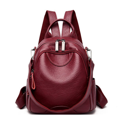IELGY women's fashion anti-theft multifunctional large capacity soft leather backpack