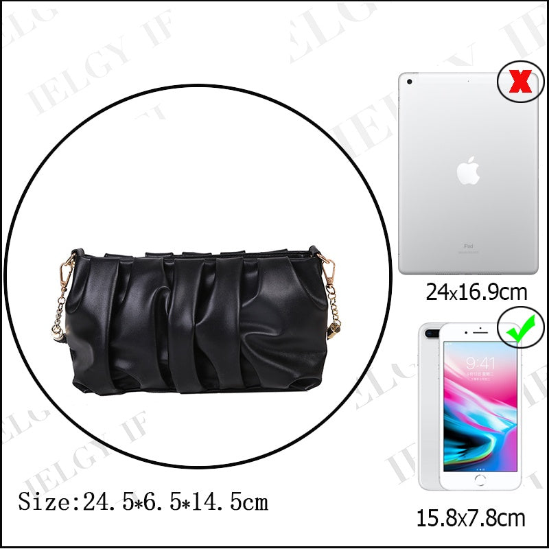 IELGY cloud bag women's fashion small square bag shoulder messenger bag