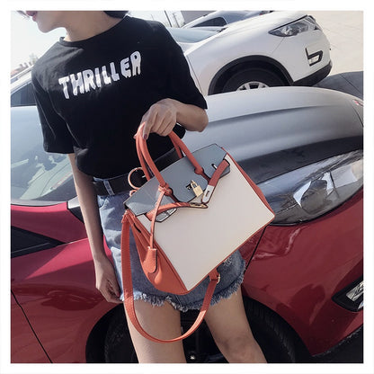IELGY versatile large capacity portable litchi pattern one shoulder platinum Women's messenger bag casual fashion