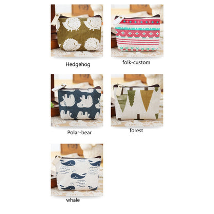 IELGY Cotton and linen retro coin purse coin pack card package