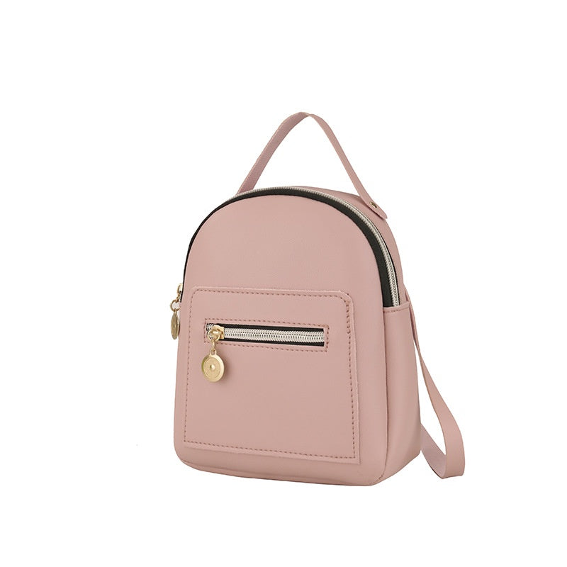 IELGY Korean style ladies small backpack multi-pocket black one-shoulder mobile phone bag