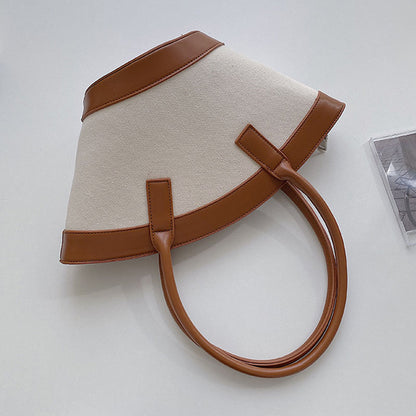 IELGY stitching bucket bags Women's bags zipper Fashion large capacity canvas ladies shoulder bags handbags fashion, trend