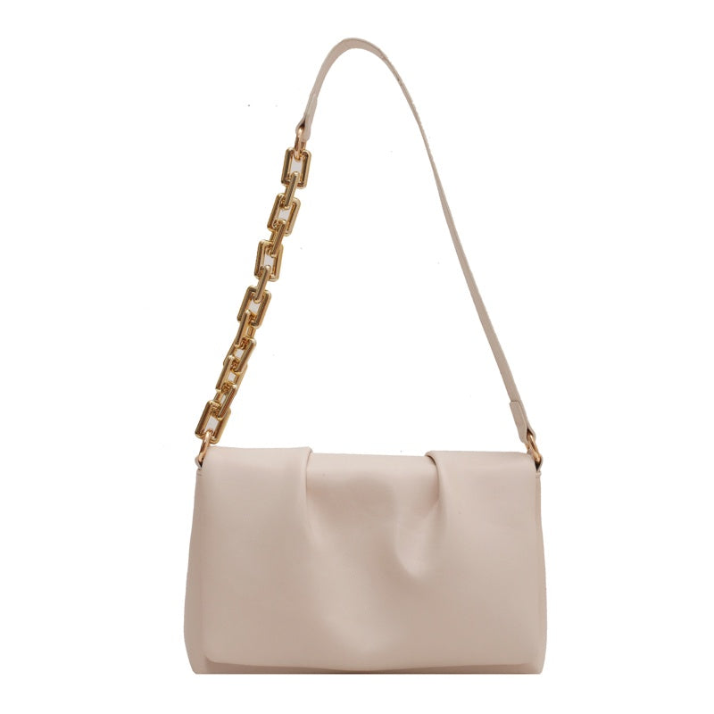 IELGY thick chain small design solid color shoulder diagonal