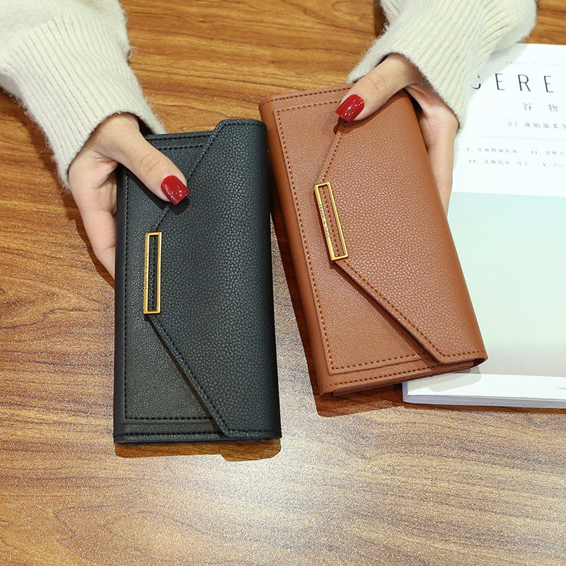 IELGY Korean Style Long Multifunctional Buckle Vintage Thin Coin Purse