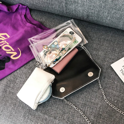 Laser Transparent Jelly Bag Messenger Bag