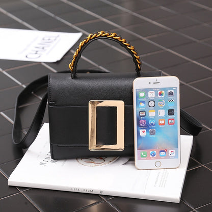 IELGY Crossbody exaggerated belt buckle handbag square box