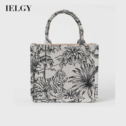 IELGY women's bag fashion canvas bag large-capacity shopping bag