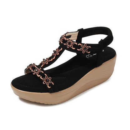 IELGY [Size36-42] Platform sandals height 5cm slope platform large size women's shoes