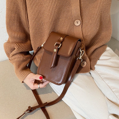 IELGY Korean fashion bag female tide joker ins shoulder crossbody simple mobile phone bag
