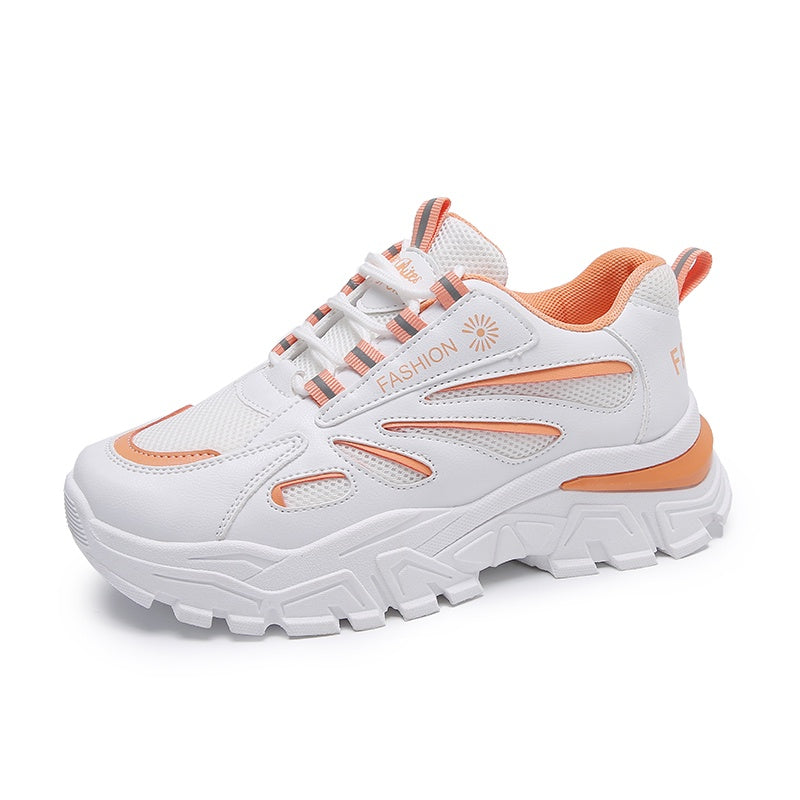 IELGY Fashionable Breathable Trendy Korean Round Toe Lace-up Sports Women's Shoes