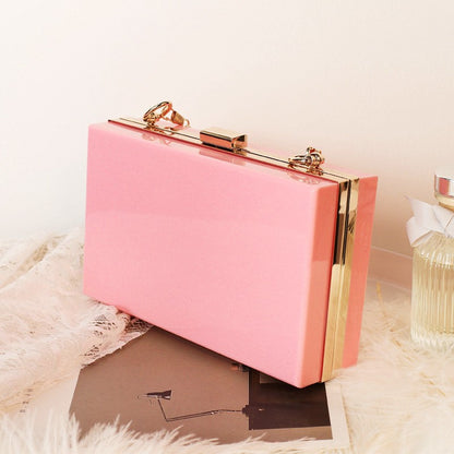 IELGY Transparent acrylic bag hot sale ladies square bag shoulder chain bag