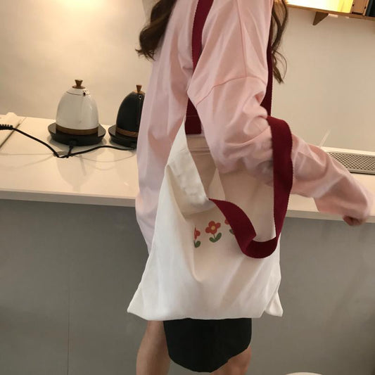 IELGY Japanese literary print cute canvas bag