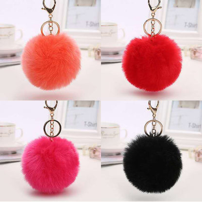 8CM imitation rabbit fur ball key ring