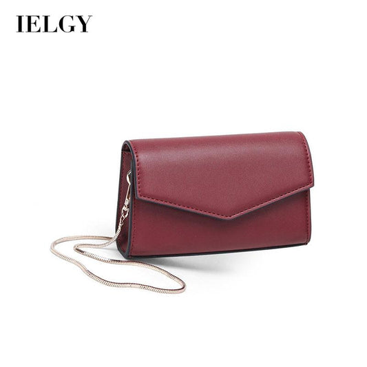 IELGY Women's bag crossbody casual black Korean version, fashion chain one shoulder versatile PU