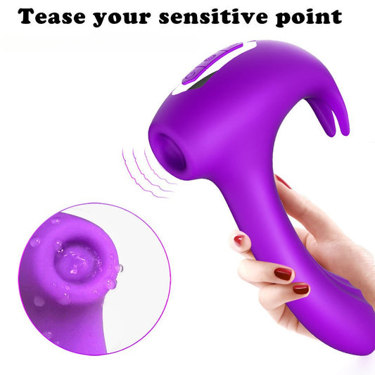 YOUTHAV Vibrating, slapping and sucking three-in-one massage stick adult sex toys female masturbation vibrator double stick