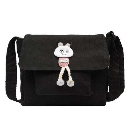 IELGY Korean version canvas bag multi-color optional all-match yellow shoulder bag cartoon crossbody Bag women small fresh