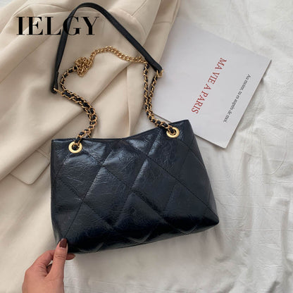 IELGY Ladies niche design rhombus embroidery thread bag