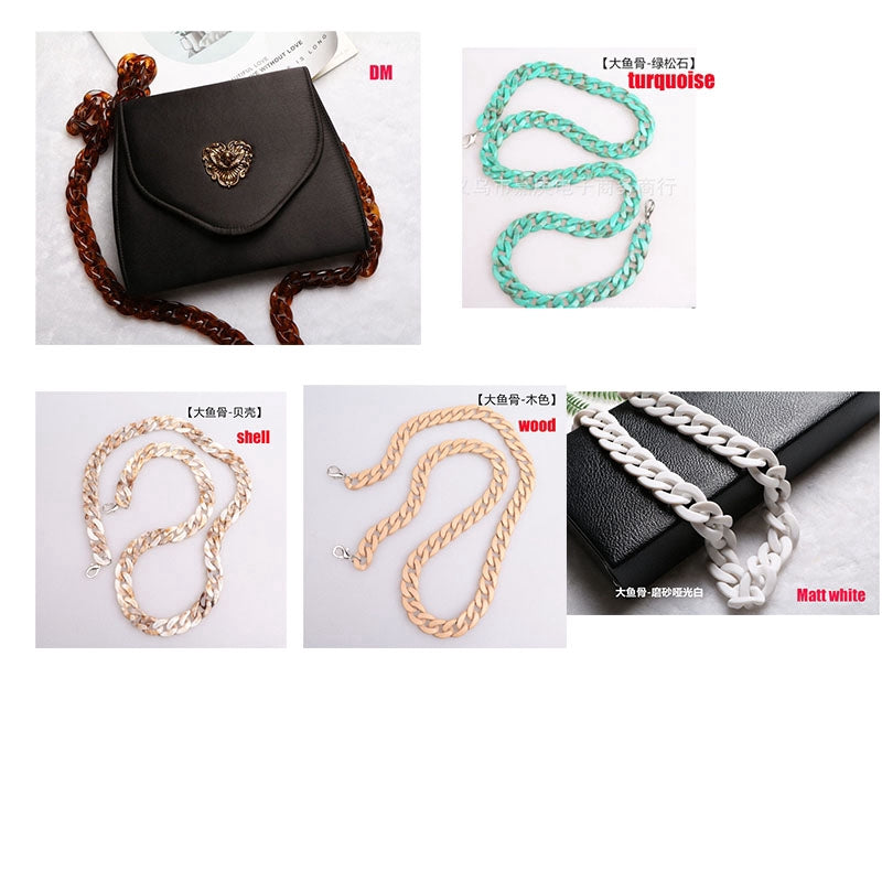 IELGY big fish bone acrylic chain resin chain female bag shoulder strap